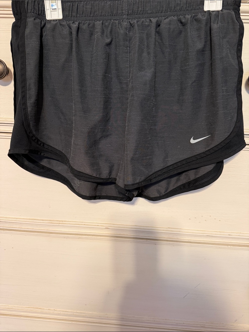 Nike Black Running Shorts with Silver Swoosh
